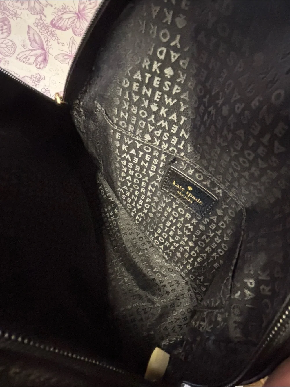 ✴️kate spade Black Glitter Stripe Mini Backpack